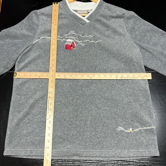 croft & barrow Winter Snow Birdhouse Birds Fleece Sweater - Picture 3 of 7